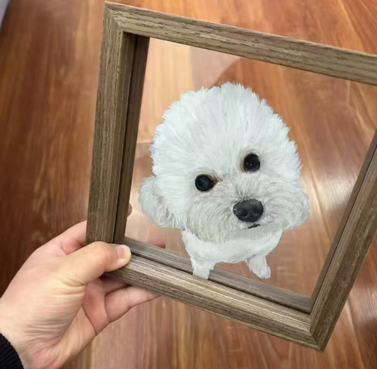 Custom Pet Souvenir Tabletop Painting with Glass Frame
